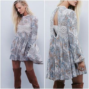 Free People Sweet Thing Printed Tunic in Tea Combo